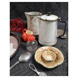 Coca-Cola Vintage Oval Advertising Tray + Assorted Retro Kitchenware Lot - Collectible