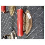 Vintage Flat Irons (Lot of 9) - Wooden Handles, Cast Iron Bodies