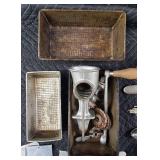 Vintage Hand-Crank Meat Grinder With Attachments & Cookie Cutters - Kitchen Tools