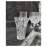 Crystal Glassware Set - Assorted Stemware, Decanter, Vases & Trays
