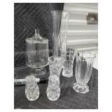 Crystal Glassware Set - Assorted Stemware, Decanter, Vases & Trays