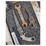 Vintage Hand Tools Lot - Wood Planes, Wrenches, Pliers & Magnetic Cleaner