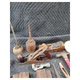 Vintage Hand Tools Lot - Wood Planes, Wrenches, Pliers & Magnetic Cleaner