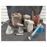 Lot of Vintage Metal Oil Cans & Sprayers - Farm & Workshop Hardware