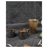 Vintage Tools & Collectibles Lot - Calipers, Pocket Knife, Razor Blades, Metal Mugs & Duck Figurine