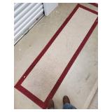 Beige Runner Rugs with Red Borders + Holiday Time Animated Figure (Lot of 3)