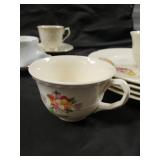 Floral Porcelain Teacups & Saucers - Assorted Patterns, Gold Rim