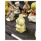 Vintage Ceramic Figurines Lot - 14 Pieces (Pooh Bear, Wedding Couple, Stagecoach)