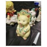 Vintage Ceramic Figurines Lot - 14 Pieces (Pooh Bear, Wedding Couple, Stagecoach)