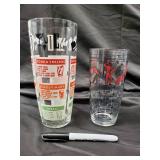 Vintage Cocktail Recipe Glasses (Lot of 2)