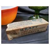 Vintage Kitchenware Lot: 5 Lime-Green Plates, Green Goblet, Muffin Pan, Kraft Decorator Box