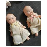 Vintage Doll Lot - Assorted Porcelain/Bisque Heads, Cloth Bodies & Dresses