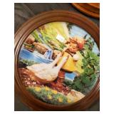 Decorative Round Plates - Hand-Painted Rural Kids & Animals