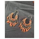 Beaded Necklace Set - Turquoise/Coral & Coral Chip Necklaces & Earrings