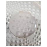 White Hobnail Porcelain Covered Tureen with Plates - 3-Piece Serving Set