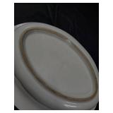 White Hobnail Porcelain Covered Tureen with Plates - 3-Piece Serving Set