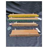 Precision Bearing 5-Piece Wooden Ruler Set - 18 in Wall-Mount Measuring Rulers