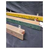 Precision Bearing 5-Piece Wooden Ruler Set - 18 in Wall-Mount Measuring Rulers