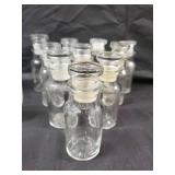 Honeycomb Glass Jar with Cork Lid - Vintage Apothecary Bottles & Mini Vials Lot