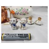 Vintage Teapots, Copper Mug, Cream Pitcher, Bowl & Ceramic Cat Figurines - Kitchenware Lot