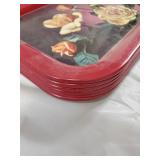 Decorative Trays & Plates - 7-Piece Vintage Floral & Bird Motifs Lot