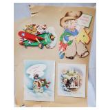 Vintage Valentine Cards & Cut-Outs Lot - Animal & Kid Themes