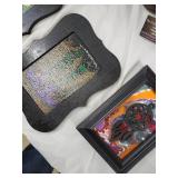 Crafts & Decor Lot: 7 Self-Sealing Mason Jars with Tissue, Quilling Tray & Framed Art