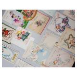 Vintage Greeting Cards Lot - Assorted Birthday, Floral & Baby Designs