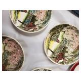 Porcelain Transferware Dinnerware Set - Scenic Village Prints (Cups & Plates)