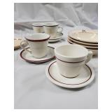 Porcelain Transferware Dinnerware Set - Scenic Village Prints (Cups & Plates)