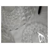 Crystal Cut Glassware Set: Pitcher, Large Serving Bowl, 2 Small Bowls, Rectangular Dish