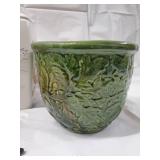 Ceramic Planter Lot - 4 Decorative Pots & Lidded Canister Jar