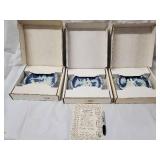 Blue & White Chinese Porcelain Vases - Set of 3 with Certificate