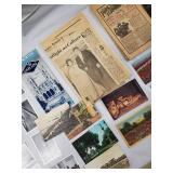 Vintage Postcard & Ephemera Lot - Black & White Cityscapes, Travel Cards, Newspapers & Calendars