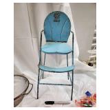 Blue Metal Folding Chair - Vintage Kitchen & Household Collectibles Lot