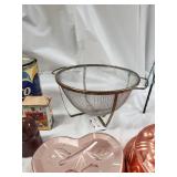 Blue Metal Folding Chair - Vintage Kitchen & Household Collectibles Lot