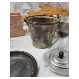 Blue Metal Folding Chair - Vintage Kitchen & Household Collectibles Lot