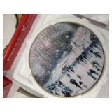 Assorted Christmas Decorative Plates - Winter Scenes & Cardinal Bird Motifs with COA