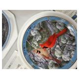 Assorted Christmas Decorative Plates - Winter Scenes & Cardinal Bird Motifs with COA