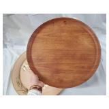 Pink Butterfly Plate with Gold Rim - Round Wooden Board Set