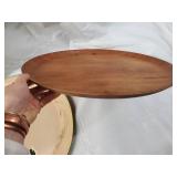 Pink Butterfly Plate with Gold Rim - Round Wooden Board Set