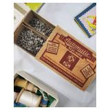 Vintage Singer Sewing & Craft Lot - Mending Tape, Manuals, Attachments, Pins