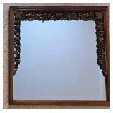 LL-FR - Vintage Asian Burmese Style Ornate Grapevine Carved Wood Mirror Frame