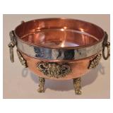 LL-BR - Copper 4-Piece Tea Set with Silver Overlay & Gem Accents