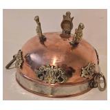 LL-BR - Copper 4-Piece Tea Set with Silver Overlay & Gem Accents