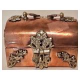 LL-BR - Copper 4-Piece Tea Set with Silver Overlay & Gem Accents