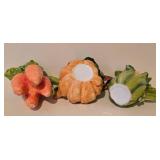 LL-BR - Teapots - Three Ceramic Vegetable Teapots (Carrot, Pumpkin & Corn)