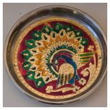 LL-BR - Peacock Enamel Decorative Metal Plates - 7 in Diameter - 41-Piece Set