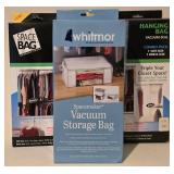 LL-BR - Whitmor Spacemaker Vacuum Storage Bag + Space Bag Hanging Vacuum-Seal Combo Pack