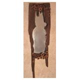 LL-BR - Balinese Mirror - Hand-carved Wood Frame with Dried Flowers, 16 x 52 in